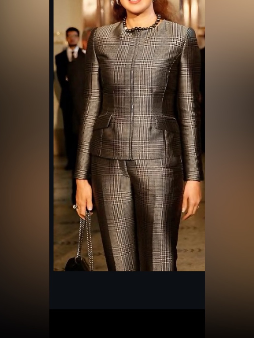 Ralph Lauren Black & White Glen Plaid Peplum Jacket
